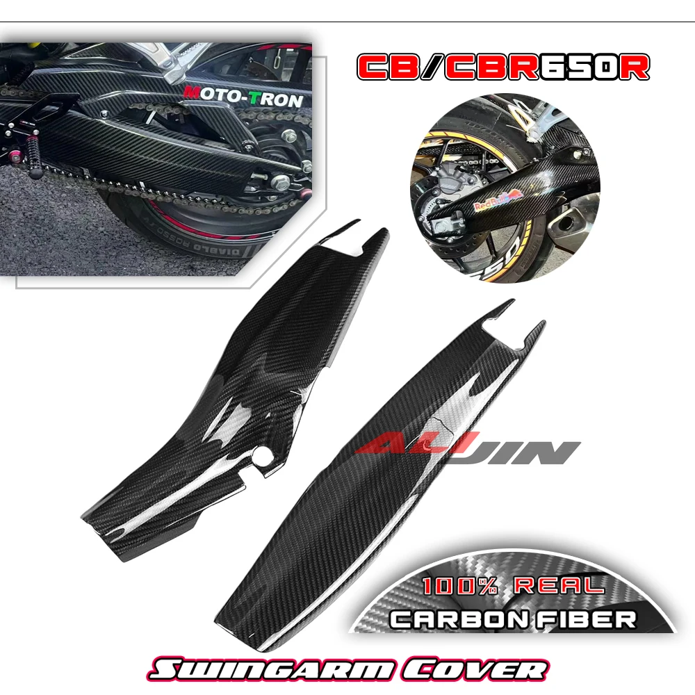 

100% Real Dry Carbon Fiber Fairing Fit Honda CB650R CBR650R 2019-2023 Motorcycle Rear Swingarm Cover Panel Cowling Protectors