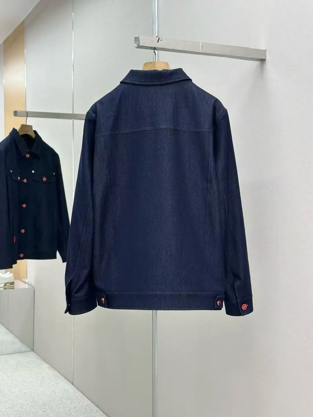 Kiton spring new old money style enamel buckle men's fashion versatile lapel denim jacket jacket