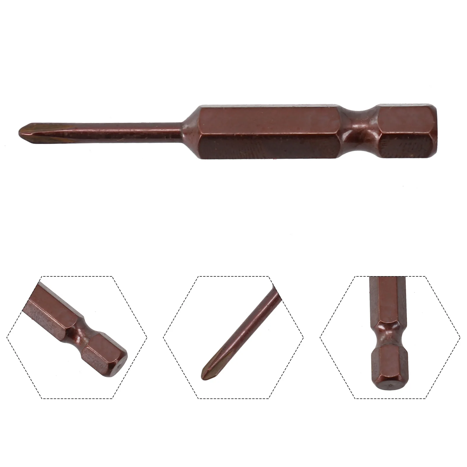 Garden House Screw Driver Bit Nutdrivers 1/4inch Shank 50mm Length Alloy Steel Gold Magnetic Storage Box Handle