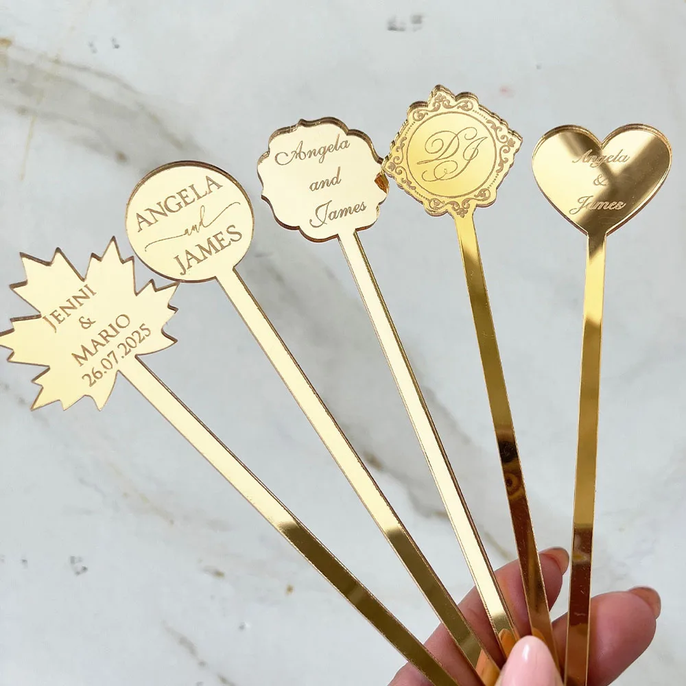 

Personalized Acrylic Drink Stirrers Custom Cocktail Stirrer Glass Wine Charms Achelorette Swizzle Favor Wedding Party Decor