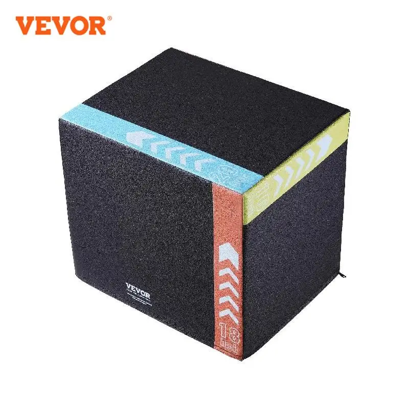 

VEVOR 3 in 1 Plyometric Jump Box Cotton Plyo Box Black For Home Gym Training Conditioning Strength Training