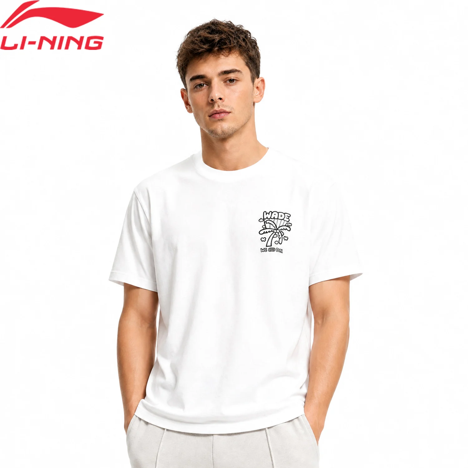 Li-Ning Men's Wade x Timothy Goodman Collaboration T-shirt LN COOL 45.5%Cotton 35%Polyester 19.5%Viscose LiNing Tee AHSW537