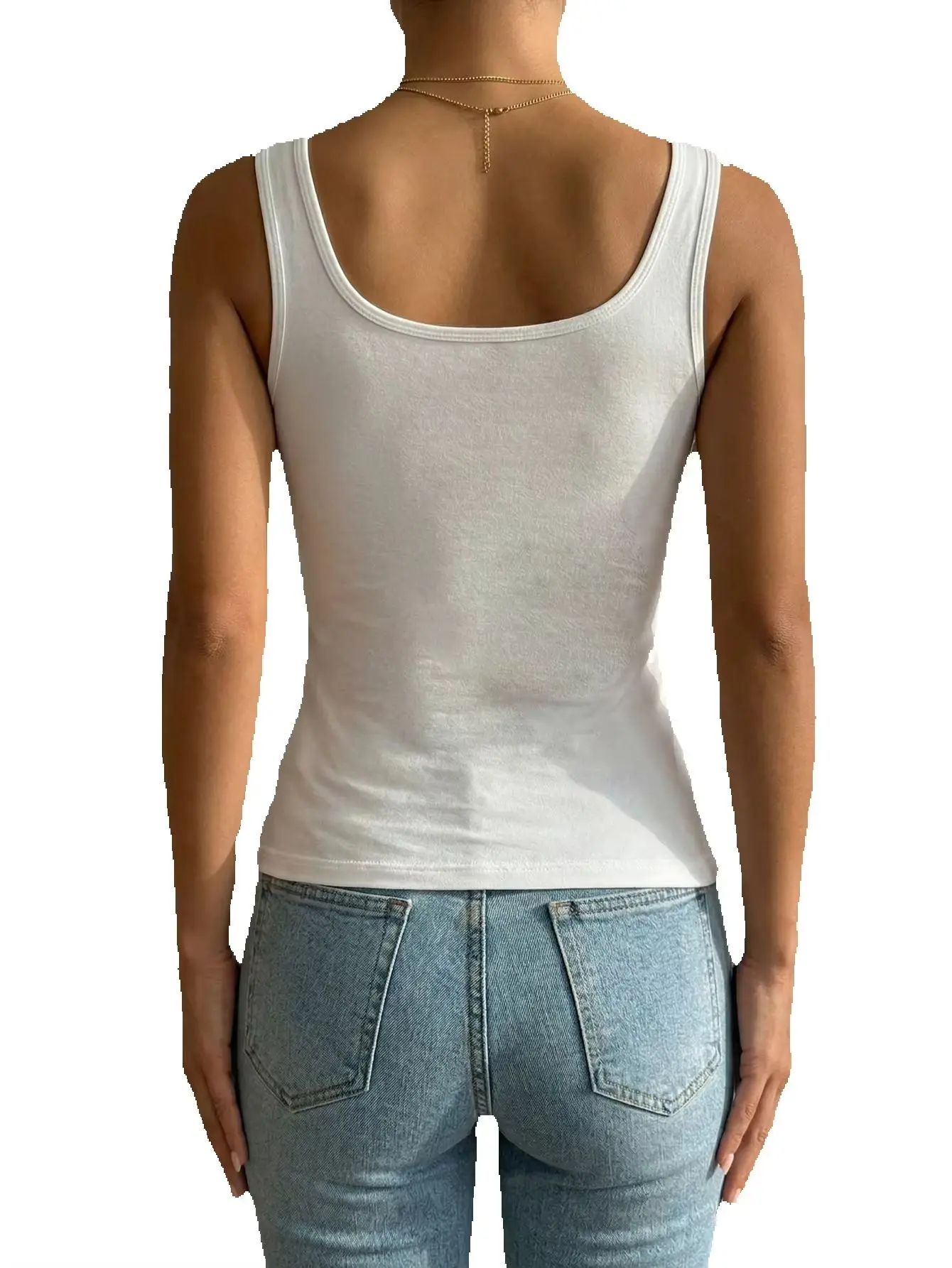 Solid Basic Women's Tank Top Wireless Sleeveless Camisole with Built-in Bra Daily Casual Sports Vest Top