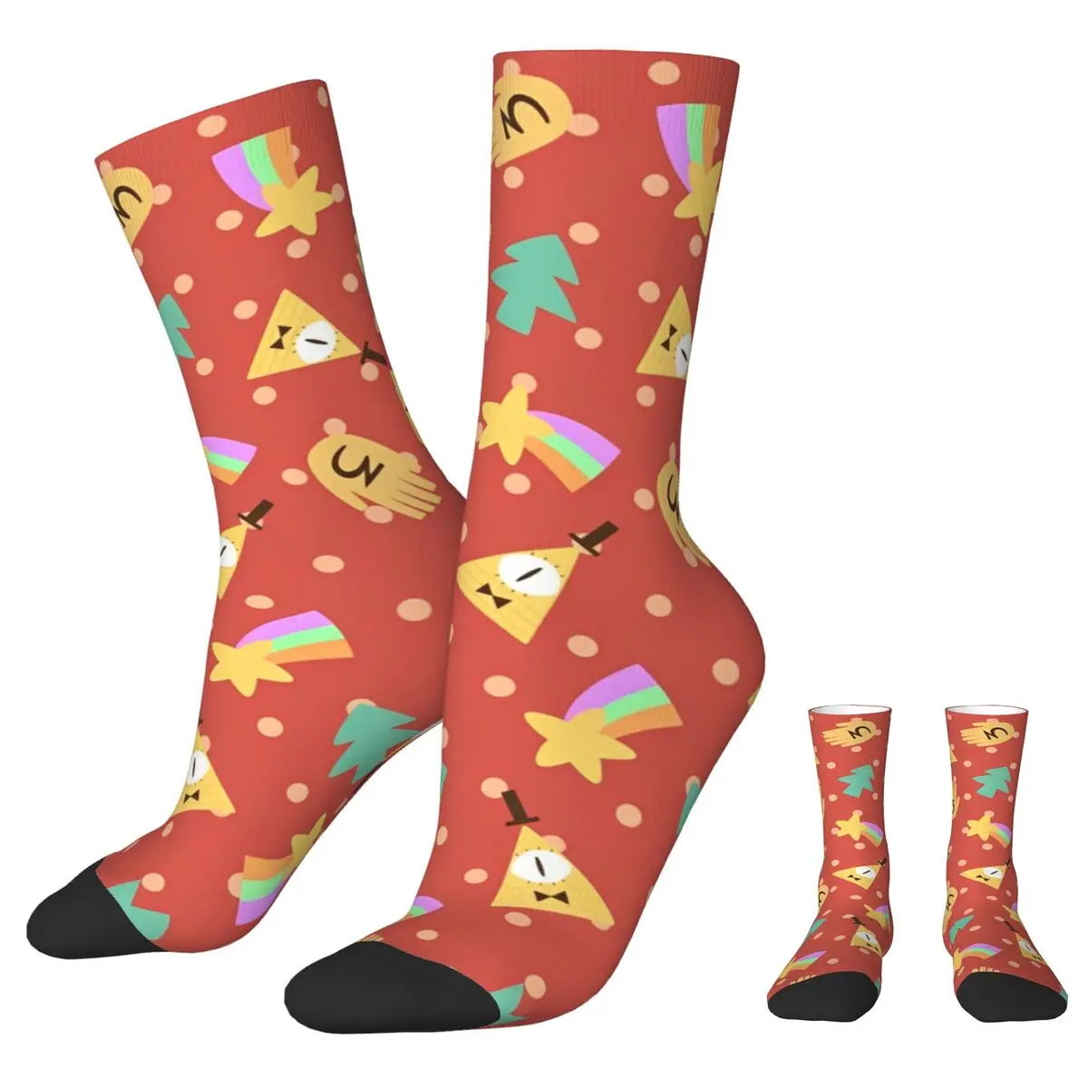 Gravity Falls Bill Cipher Sock Men's Socks Casual Polyester Cartoon Anime Skateboard Women's Socks Spring Summer Autumn Winter