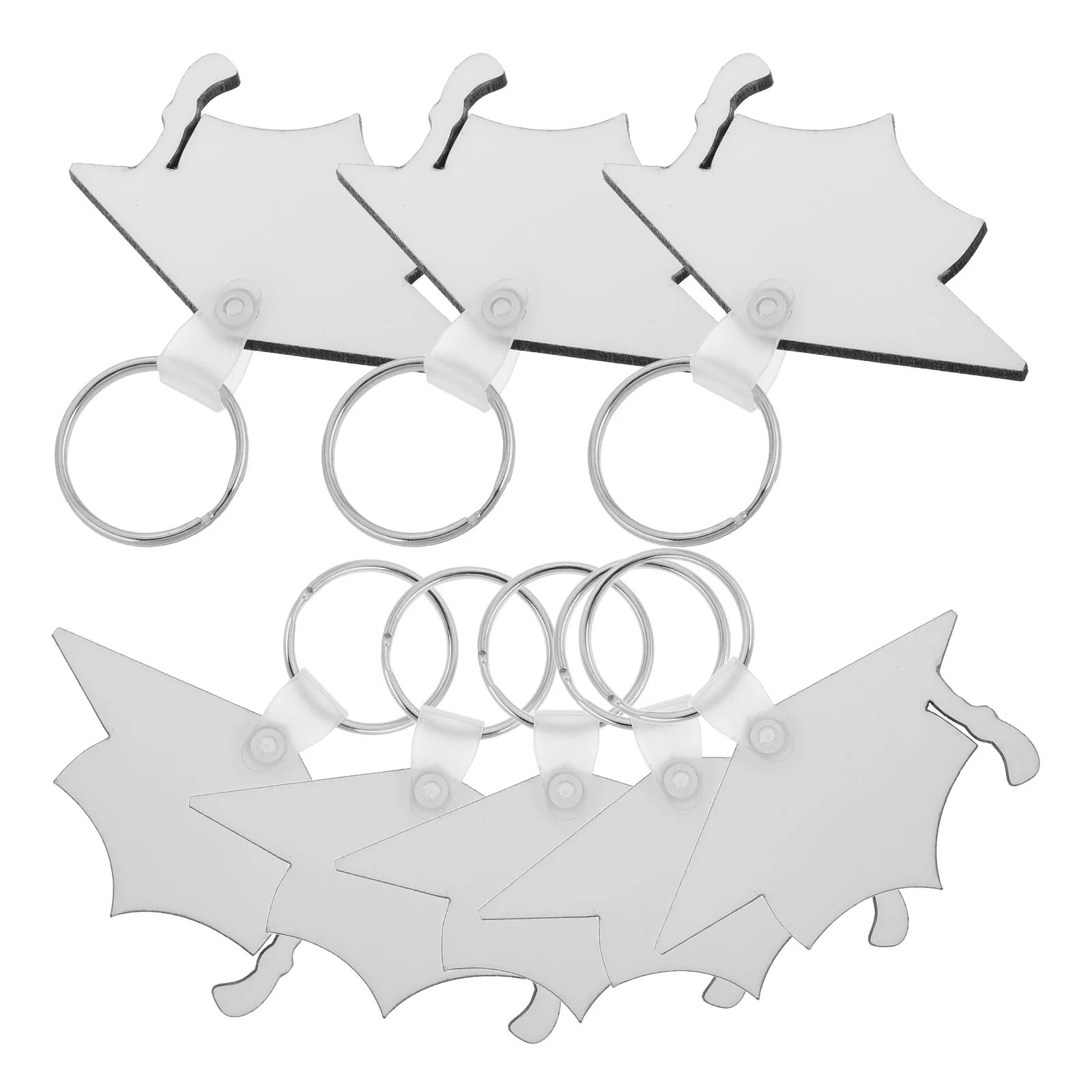 

8pcs Graduation Cap Keychain Sublimation Blanks Diy Heat Transfer Charms For Party Favors Graduation Keepsake Pendant