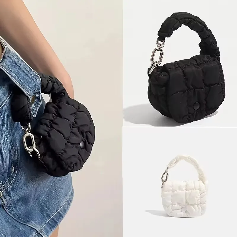 

NEW Mini Bag Edgy Mini Cloud Waist Pack Lightweight Solid Secure Button Closure with Decorative Coin Purse and Headphone Bag