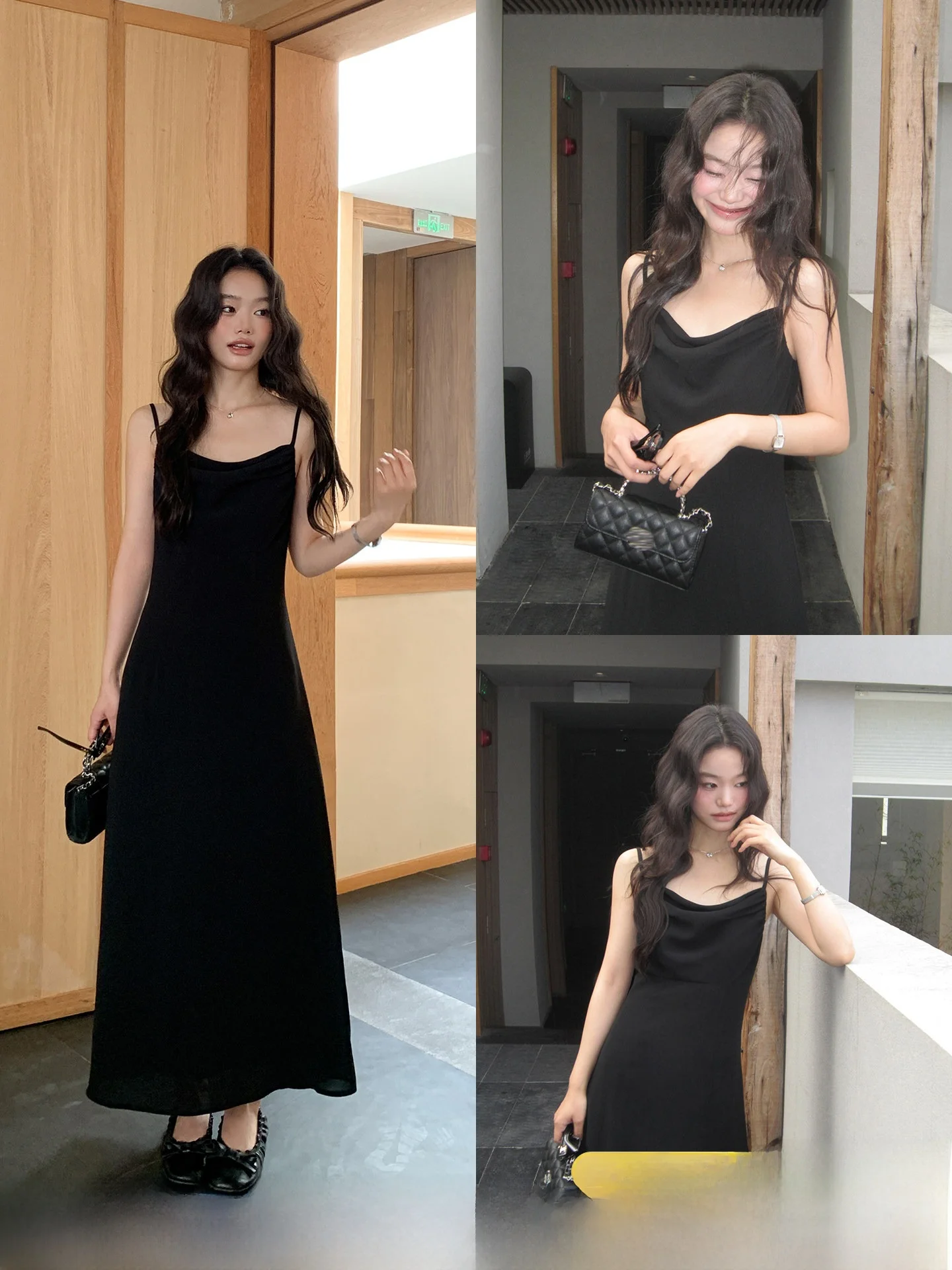 

Summer Atmosphere High Waist French Style Swing Neck Strap Dress Ladies Casual No Sleeve Slim Fit Polyester Fiber