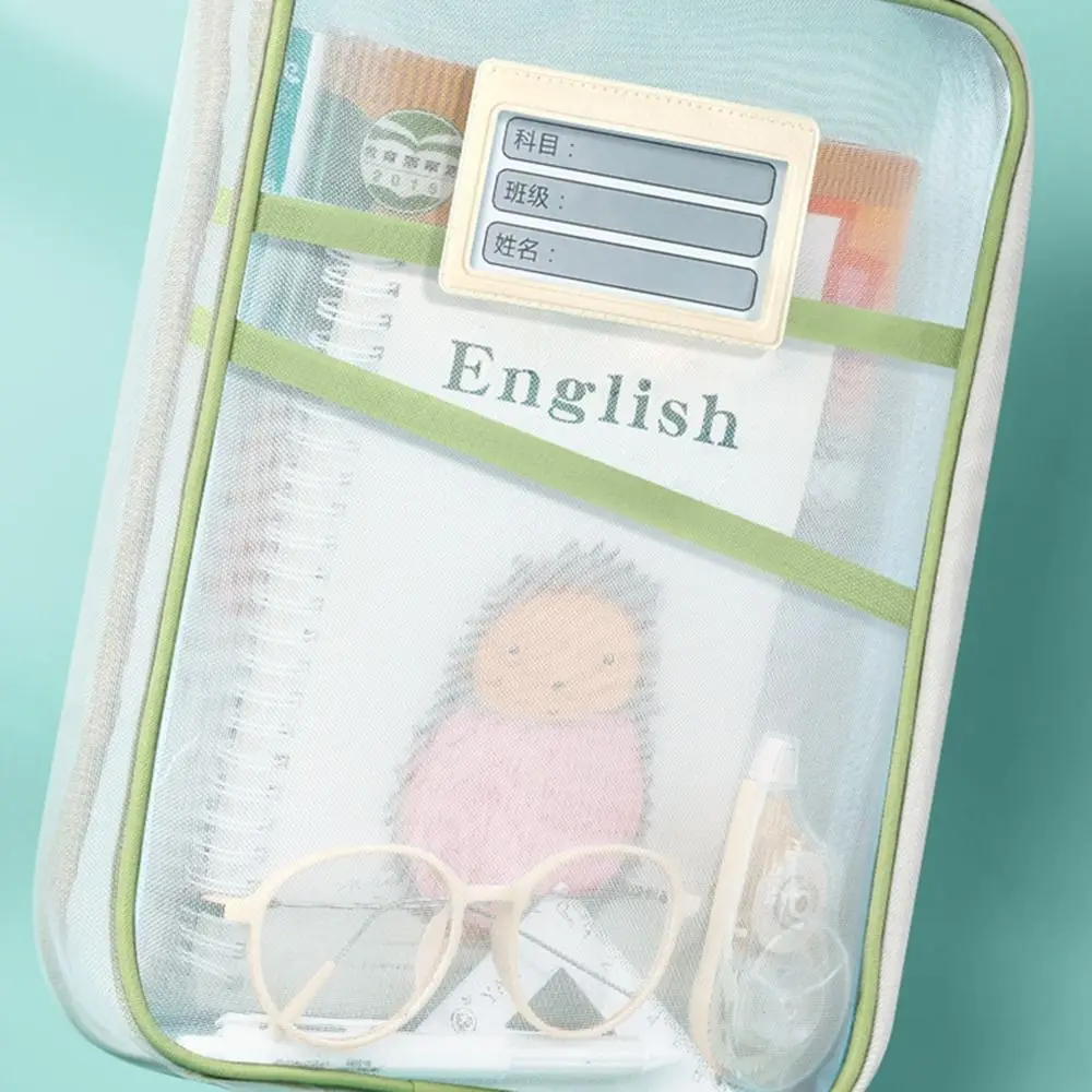 Grote capaciteit testpapier opbergtas Rits Mesh Bestandszak Duurzaam Multi Color Briefpapier Organizer Pouch