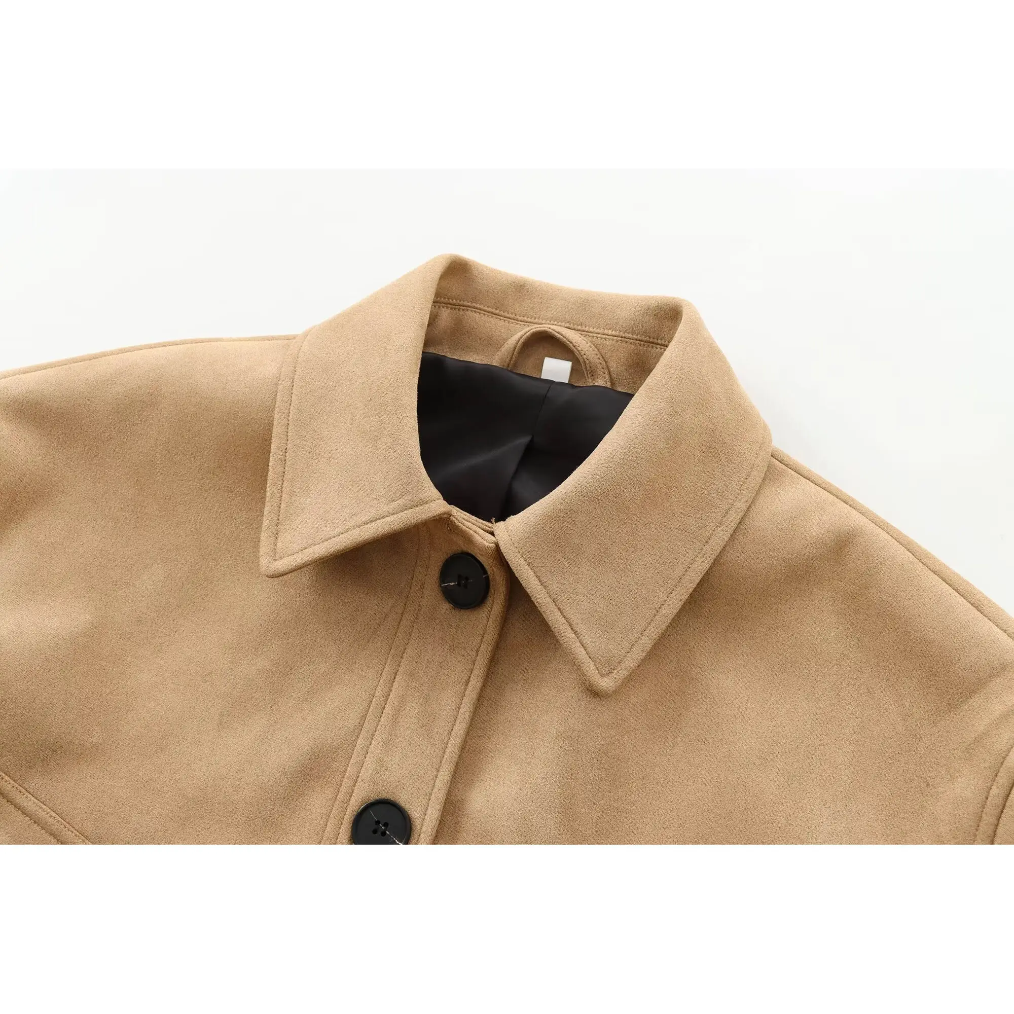 Faionable Pure Leather Or Jaet Capispalla da donna Autunno New Sle JNLEAOG Cappotto versatile Tessuto in poliestere Lungo Sve