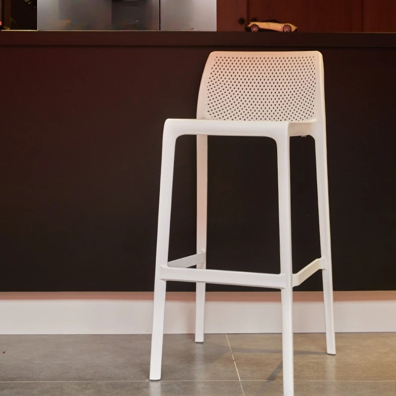 Modern Plastic Counter Height Chairs Nordic Designer Kitchen Island Seat Cafe Commercial Bar Stools Home Stackable Dining Stool