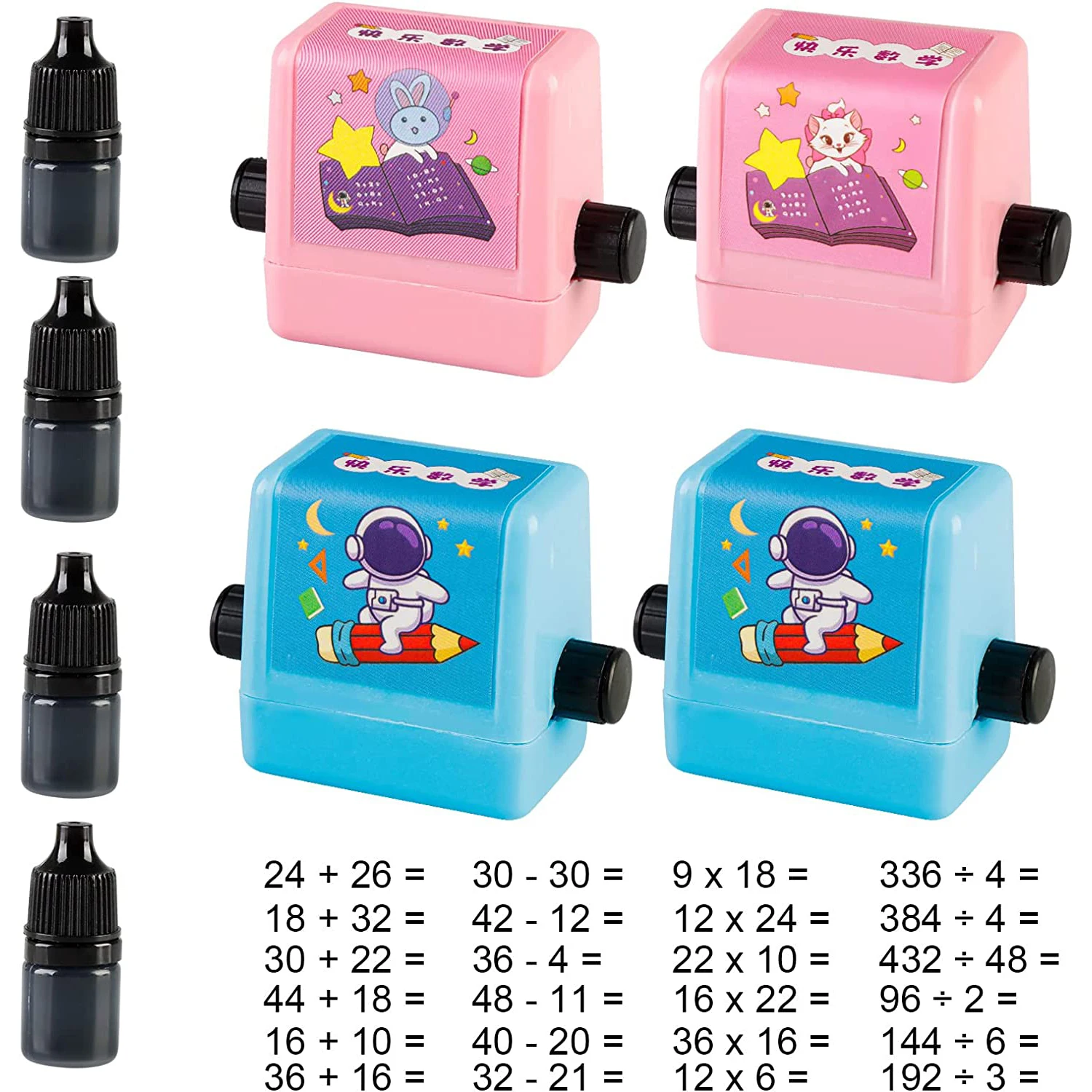 Math Roller Stamp Smart Math Roller Stamps for Kids Roller Digital Teaching Stamps Addition Subtraction Multiplication Division