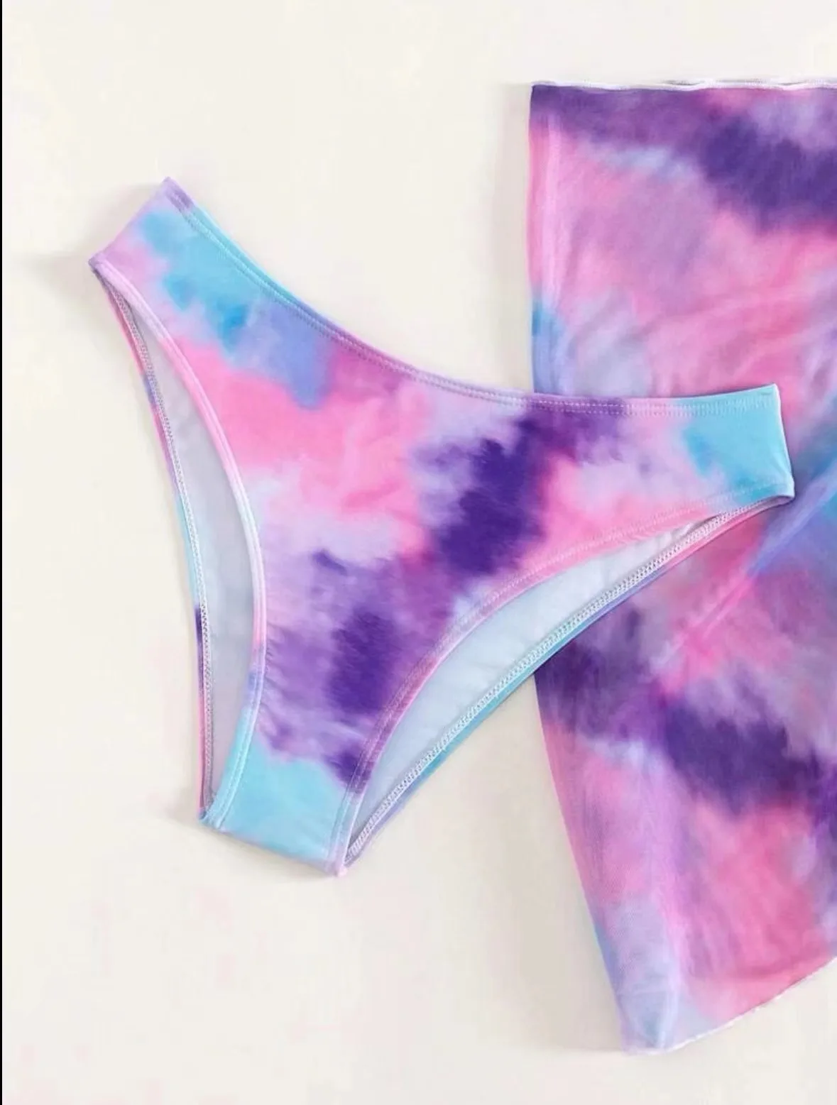 Sexy halter damskie tie dye zestawy bikini we wzory trzyczęściowy z spódnica z siatki kostiumami kąpielowymi kostium kąpielowy stroje plażowe biquini