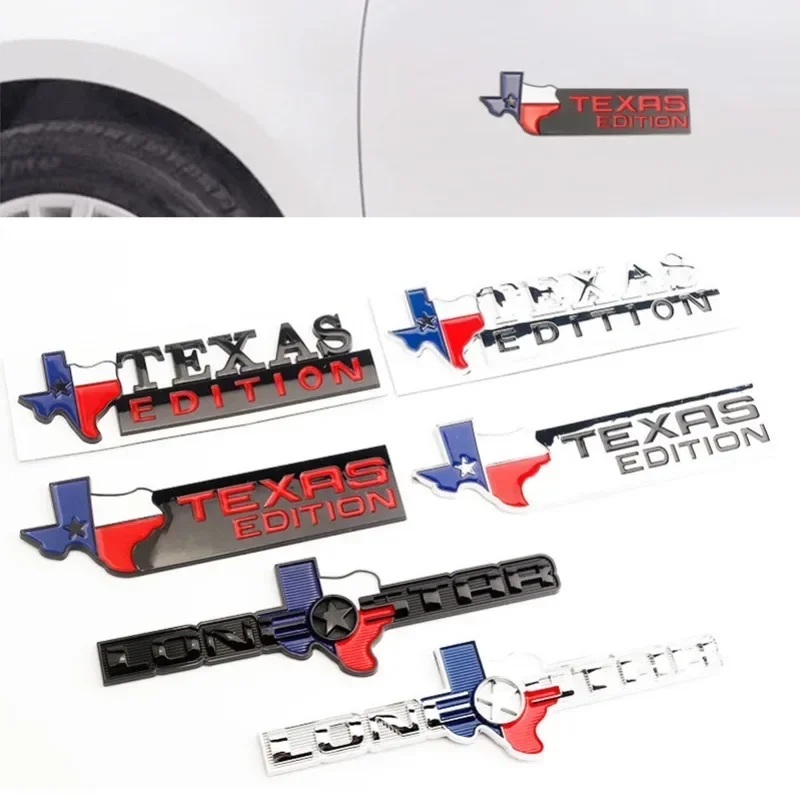 1Pcs 3D ABS Texas Edition Lone Star Car Rear Trunk Emblem Badge For Chevrolet Silverado GMC Sierra Sticker Decal Accessories