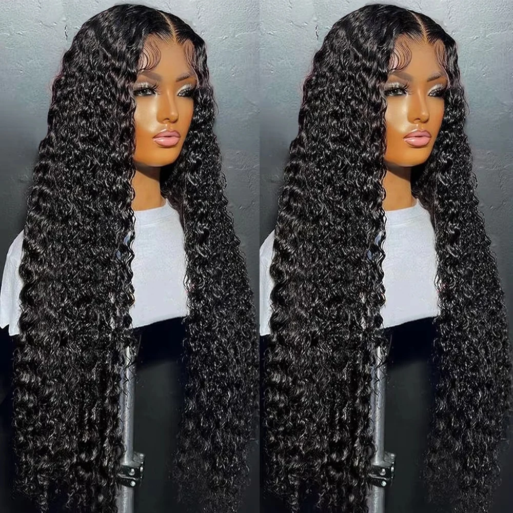 200% Density 28 30 Inch Deep Wave 13x4 Lace Frontal Human Hair Wig Loose Water Curly Full Lace Frontal Wigs Human Hair For Women