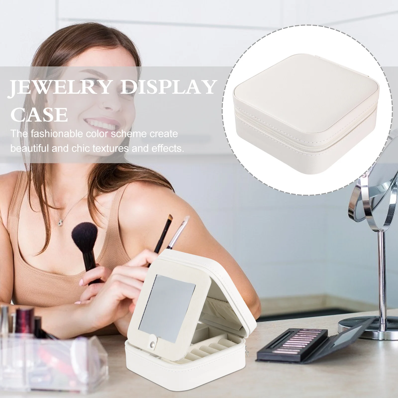 Jewelry Box Display Case Storage Container ganizer Earring St Holder Portable Desktop Dustproof Scratch Resistant Premium