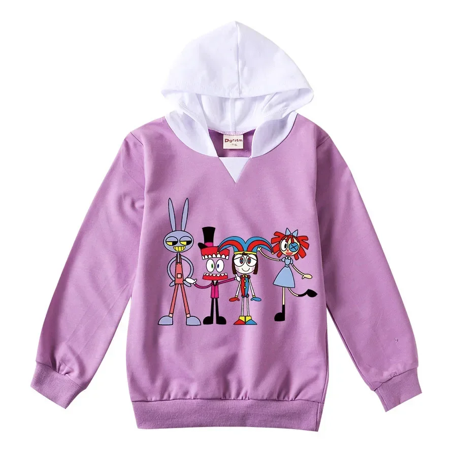 Movie THE AMAZING DIGITAL CIRCUS Hoodie Kids Pomni and Jax Sweatshirts Baby Girls Casual Long Sleeve Coats Boys Cartoon Clothes