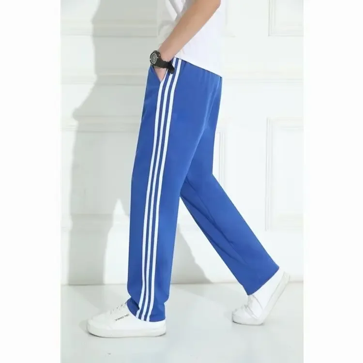 Cerulean Blue Green Straight-leg School Pants For Men Women Spring Autumn Term Student Casual Trousers