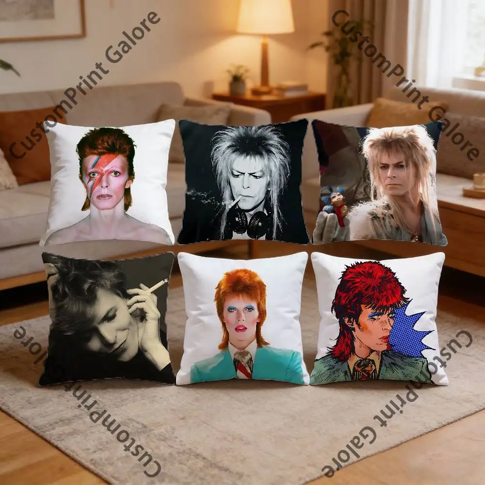 

D-DavidS B-BowieS Pillow Cover Polyester Square Cushion Case 45 cm Decorative for Home Couch Bed Car Decor