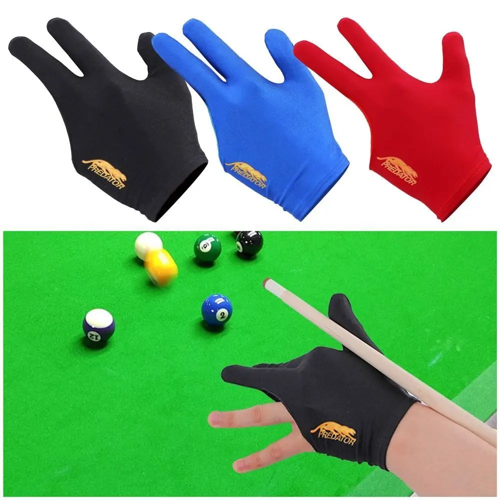 New Spandex Billiards Gloves Three Finger Open Non Slip Three Finger Gloves Breathable Elastic Snooker Gloves Men Women