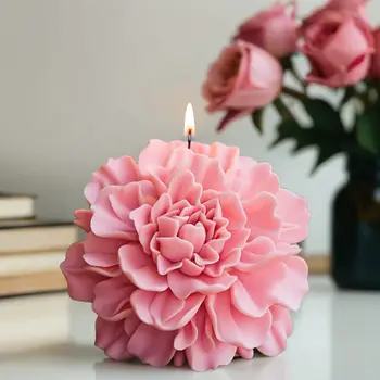 Forma na svíčku a mýdlo ve tvaru květu ibišku, plochá základna, průhledná textura, snadné vyjímání a čištění, aromaterapie/dekorace pro kutily, nezbytnost 12 nejlepší prodej forma na svíčky do bot - №11