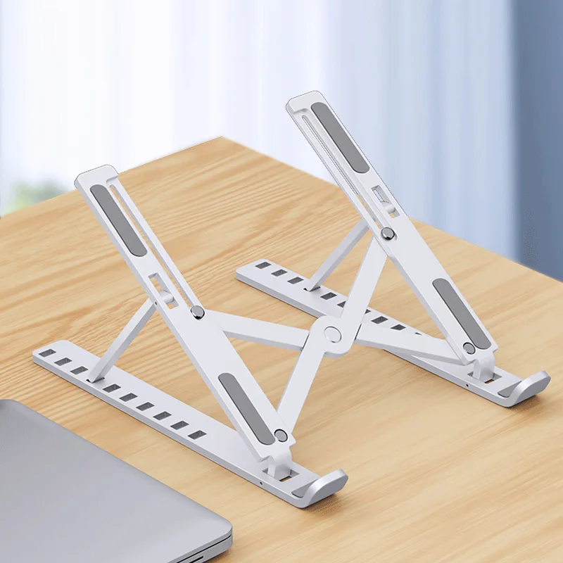

Large plastic 10-position laptop stand foldable portable notebook booster shelf