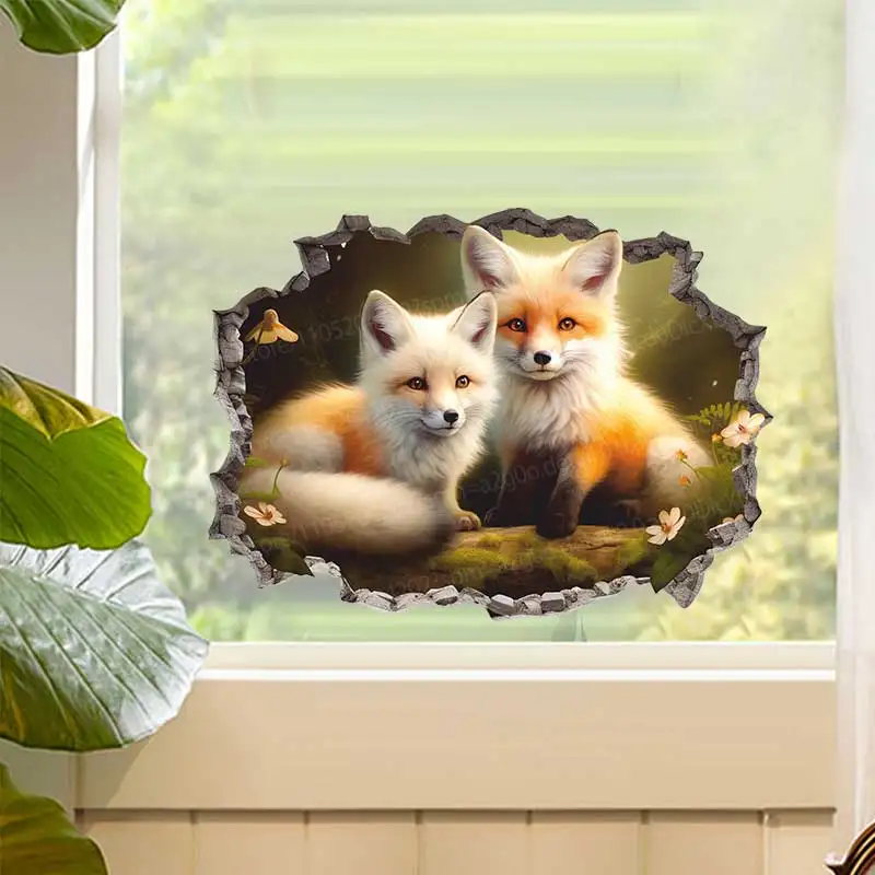 Red Fox Wall Decals - Stickers for Living Room Sofa Background Children's Room Car Decorative Art - Fox Wall Art AA280
