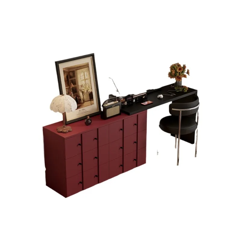 

Retro style dresser retractable bedroom bedside small apartment art makeup table storage cabinet chest cabinet