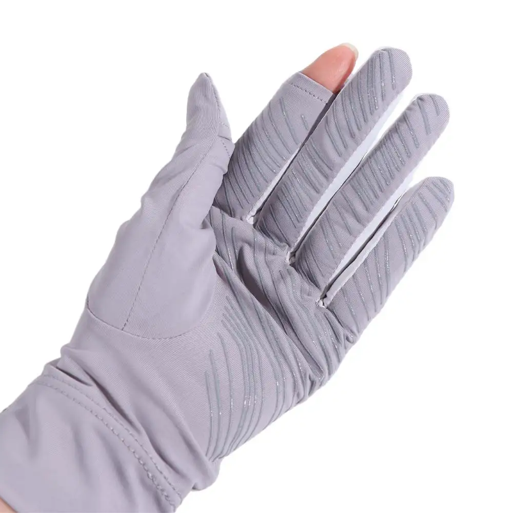 

Тонкие солнцезащитные перчатки из ледяного шелка, анти-УФ-открытые перчатки из ледяного шелка с сенсорным экраном, дышащие, нескользящие