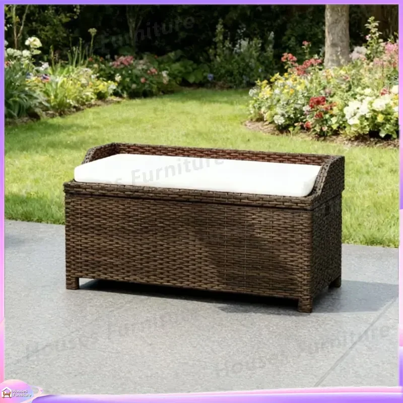 Outdoor Storage Bench Waterproof Garden Patio Deck Box Seat Furniture Large Capacity Organizer for Porch Yard