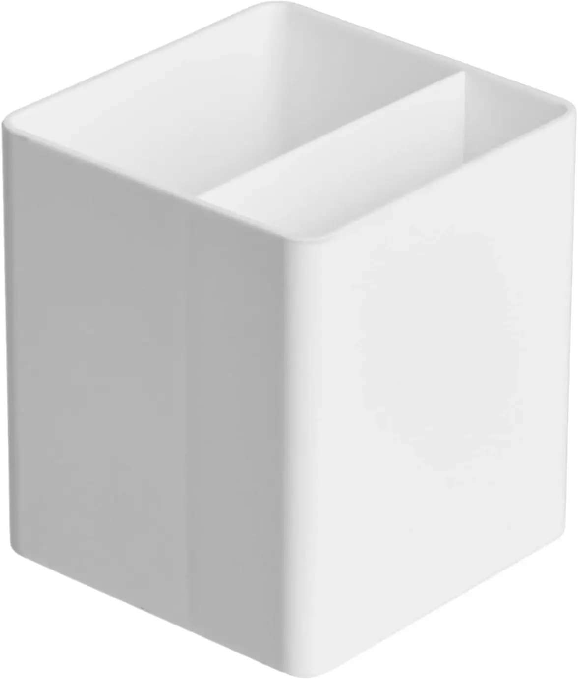 

Plastic Desk Organizer Pen Cup White for Pens Pencils with Divider