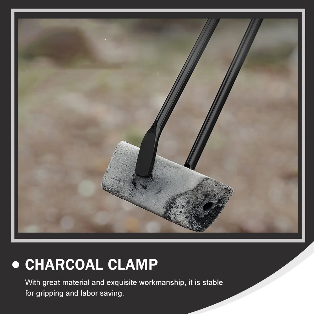 

Iron Charcoal Plier Extended Handle Bbq Dinner Picnic Camping Multi Functional Tool Charcoal Tong Household Log Plier