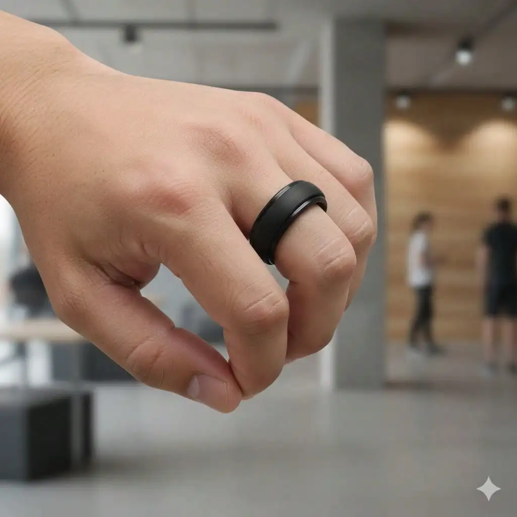 

7pcs 8mm Silicone Rings for Men, Flexible Sport Wedding Bands, Non-Metal Fitness Jewelry Gift Set