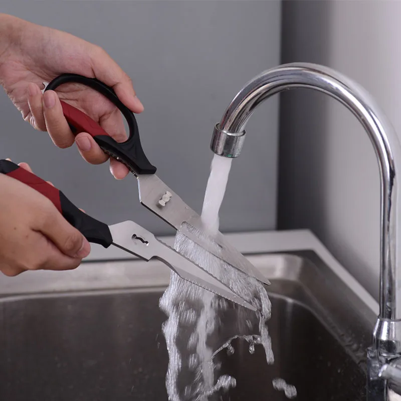 Dobeli tijeras de hueso de cocina multifuncionales para el hogar, cizalla de potencia Separable de acero inoxidable con cuchillo de pelado, Abrebotellas