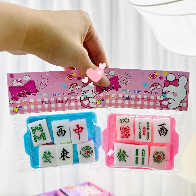 

Creative Novelty Funny Mahjong Irritability Squeezing Antistress Toy Slow Playing Toy Squares Chinese Mahjong Kids Squishy Gift