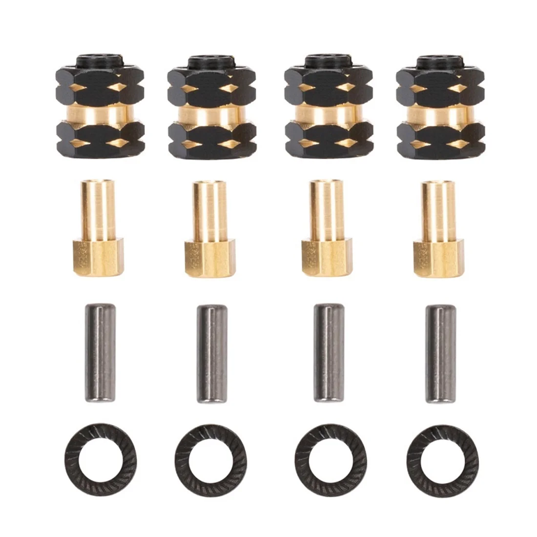 Brass Extended Wheel Hub Spacer Adapter Axle Counter Weight for Axial SCX24 Gladiator JLU Bronco Deadbolt C10 Upgrades