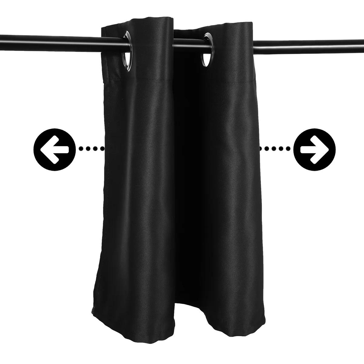 Tirai Pendek Premium Hitam 74x46cm untuk Dapur, Pelindung Sinar Matahari, Tirai Dekorasi Murni untuk Pintu dan Jendela