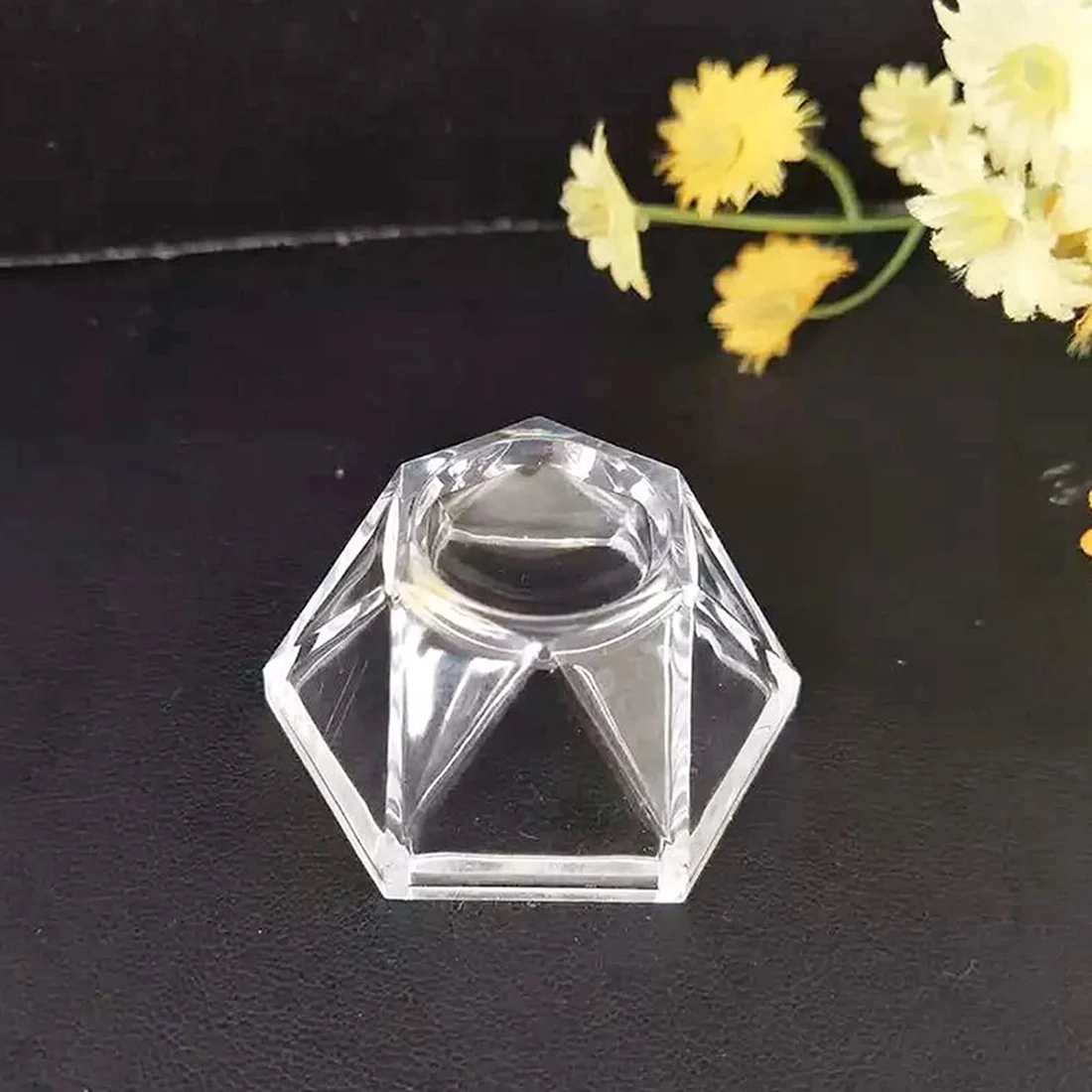 10Pcs Acrylic Sphere Display Stand Holder - Clear Crystal Ball Display Base - for Softball Tennis Ball (Small)