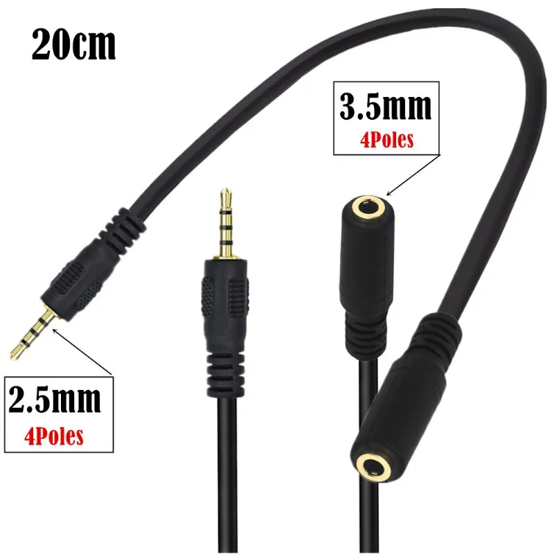 

2.5-to-3.5mm Mobile Phone Headphone Conversion Cable, Revolving Mother Computer Audio Cable Conversion Plug 4 Levels 4 Sections