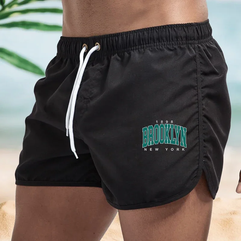Men's Swim Shorts Quick Dry Breathable With Pockets Drawstring Bathing Suit Swim Trunks Board Shorts for Surfing Beach Summer