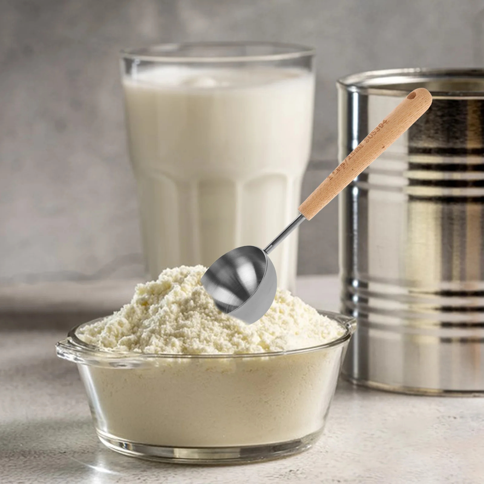 

Coffee Measuring Scoop Gold Stainless Steel 25ml Wooden Handle Ergonomic Comfortable Grip Precise Measurement Coffee Protein