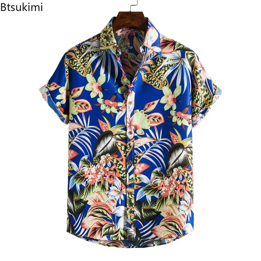 

New Men's Hawaiian Style Short Sleeve Shirts Summer Social Printed Breathable Tops Trend Vintage Casual Oversize Shirts for Men