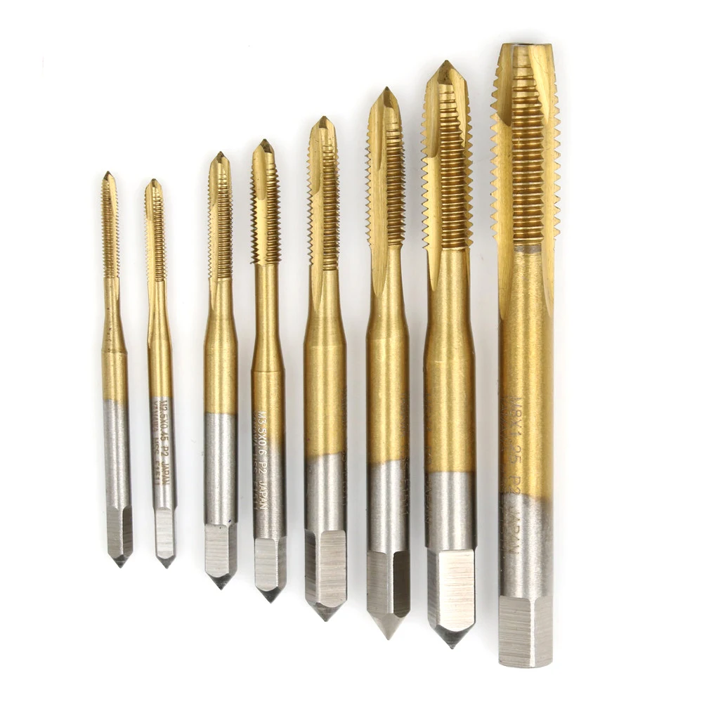 Nuevo 1PC Macho de roscar de máquina HSS de titanio con punta espiral M2/M2.5/M3/M3.5/M4/M5 para roscas de rosca derecha