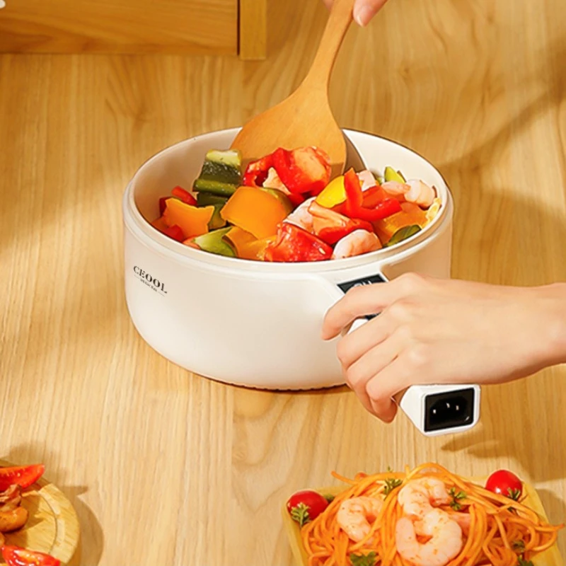 

Multifunction Electric Hot Pot for Dormitory Smart Touch Control Non Stick Ceramic Coating Long Handle Home Multi Cookers