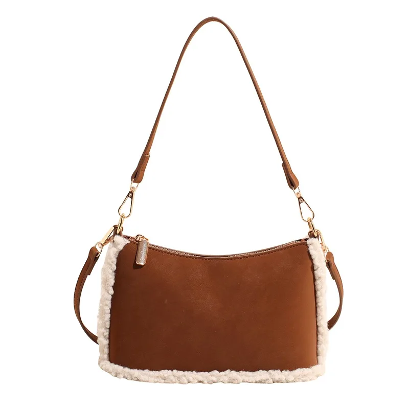 

Cute High-Quality Shearling Fur Bag for Women - 2025 New Niche Design, Elegant Versatile Commute Crossbody & Handheld Bag