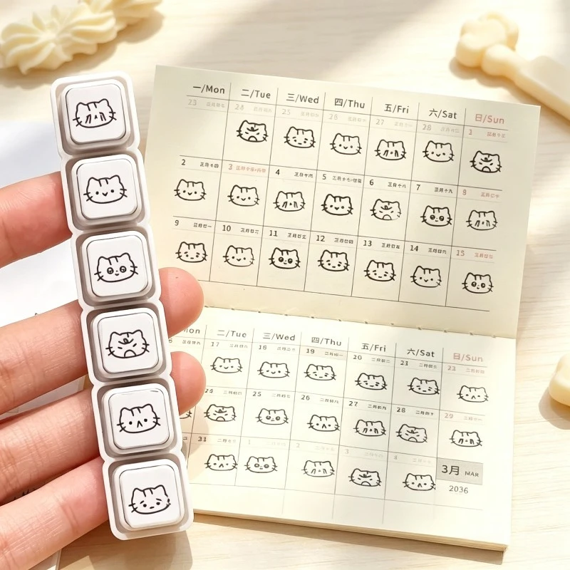 Seal Cute Cat Cartoon Press Detachable Photosensitive Seal High Appearance Journal Schedule DIY Material Decoration Gift