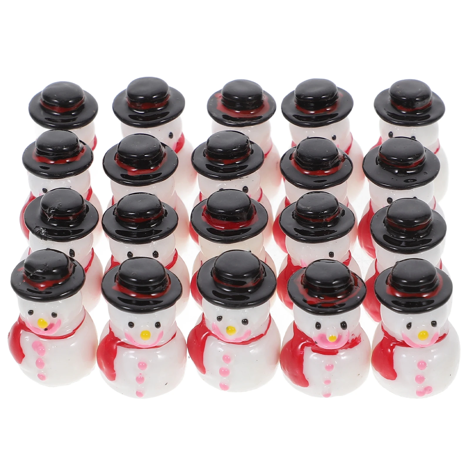 

20Pcs Resin Snowman Statues Miniature Christmas Decorations Tiny Snowman Ornaments Xmas Village Crafts Holiday Home Tabletop