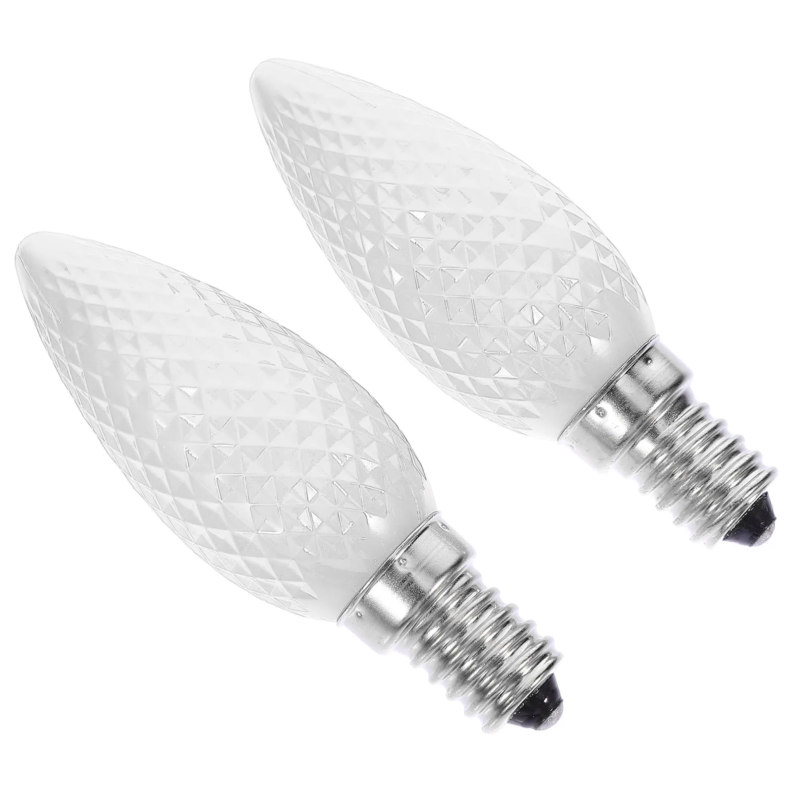 

2pcs LED Colored E14 Candelabra Light Bulbs Diamond Pattern Full Brightness Christmas Decor SMD String Lights Warm