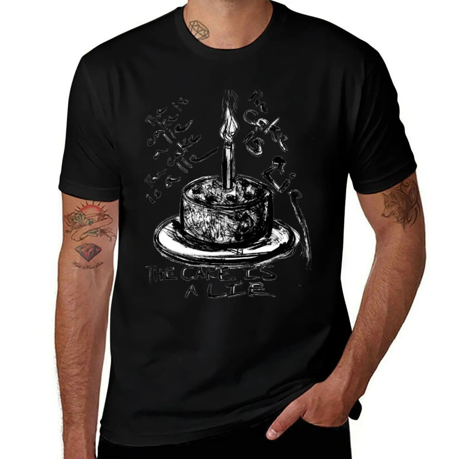 The Cake is a Lie T-Shirt Work Wear Simple Tee Shirt T-Shirt