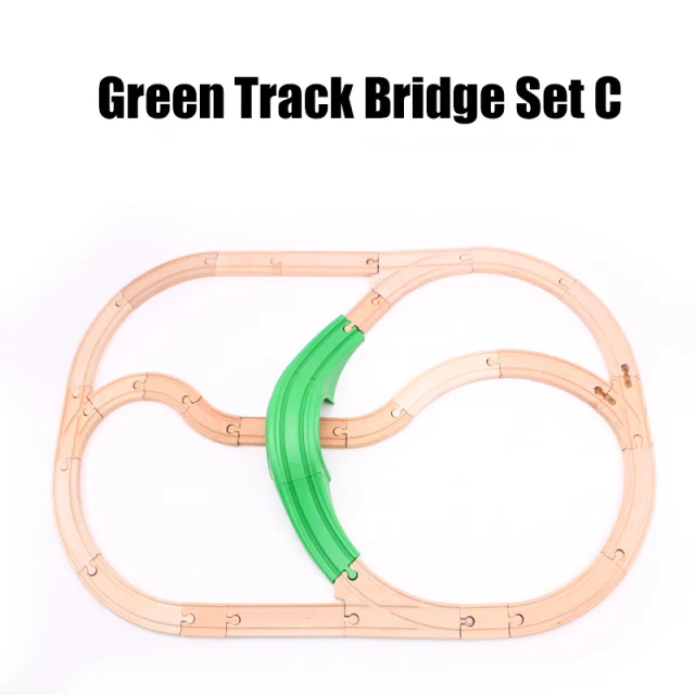 Wooden Train  Bridge Track Set Electric Magnetic Trains Railway Compatible with Brand Track Educational Toy Car Children's Gifts