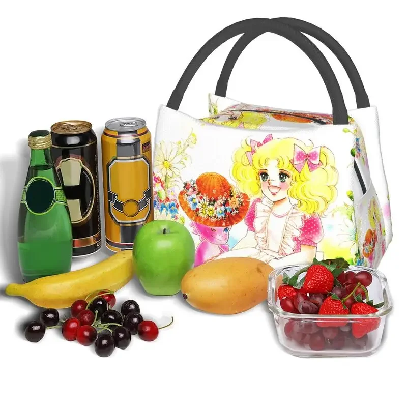 Sacchetti per il pranzo personalizzati Candy Candy Women Warm Cooler scatole per il pranzo isolate per i viaggi in ufficio